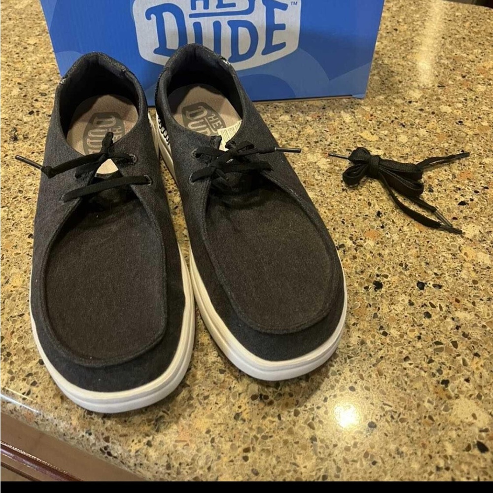 Hey Dude Charcoal Canvas Shoes Women’s Size 11